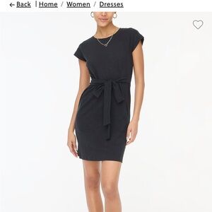 J. Crew Elegant Black Mini Dress with Waist Tie
